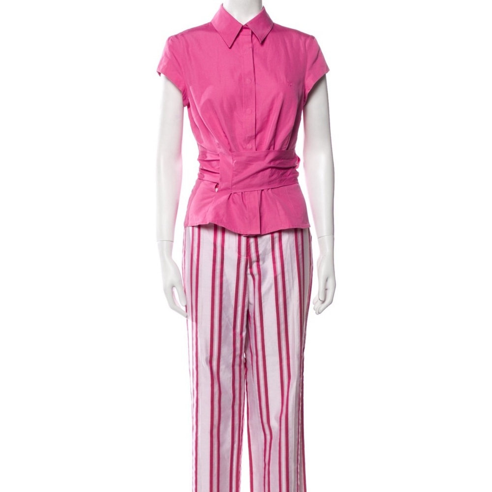 CH two pieces Pink and White Striped Women's Pants set